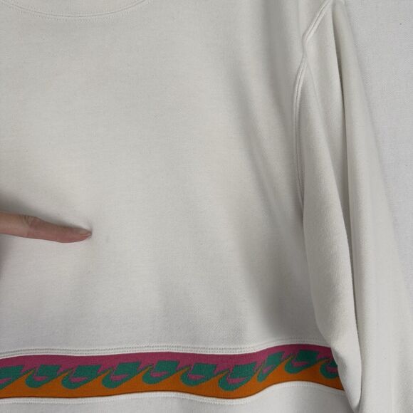 Nike Sweatshirt Womens Small Knit Striped Nike Logo Retro Colorful Pullover - Picture 12 of 16